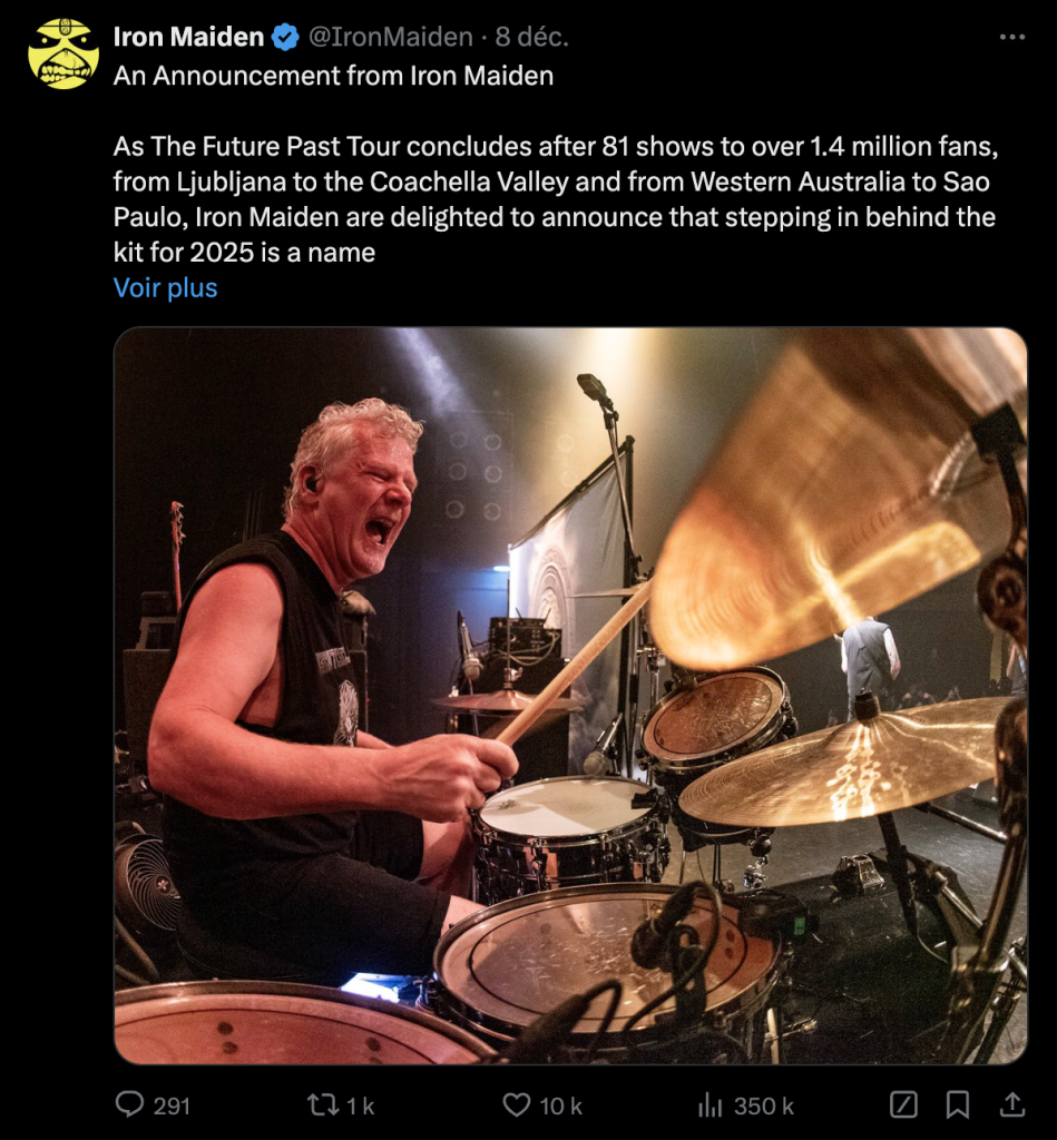 Nicko McBrain accroche ses baguettes : un nouveau chapitre pour Iron Maiden