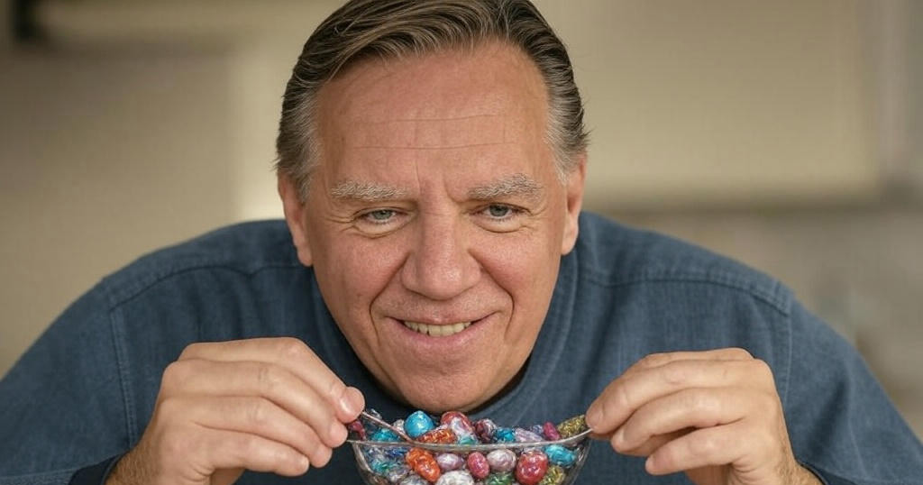 François Legault avec les deux mains dans le plat de bonbons