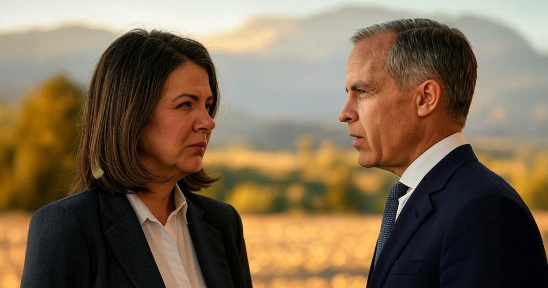 Danielle Smith et Mark Carney