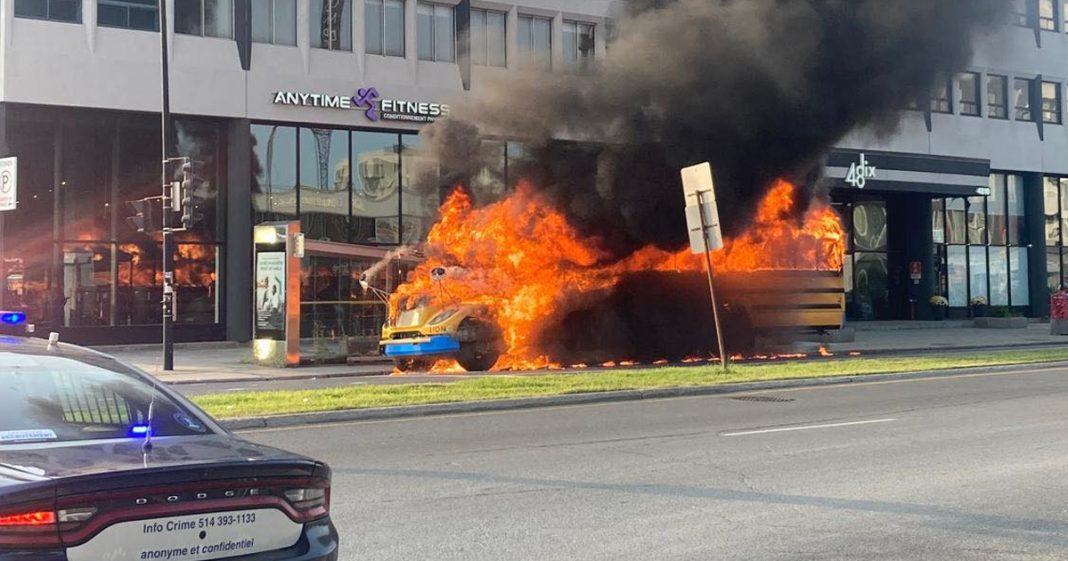 Autobus Lion en flammes Autobus Lion en flammes