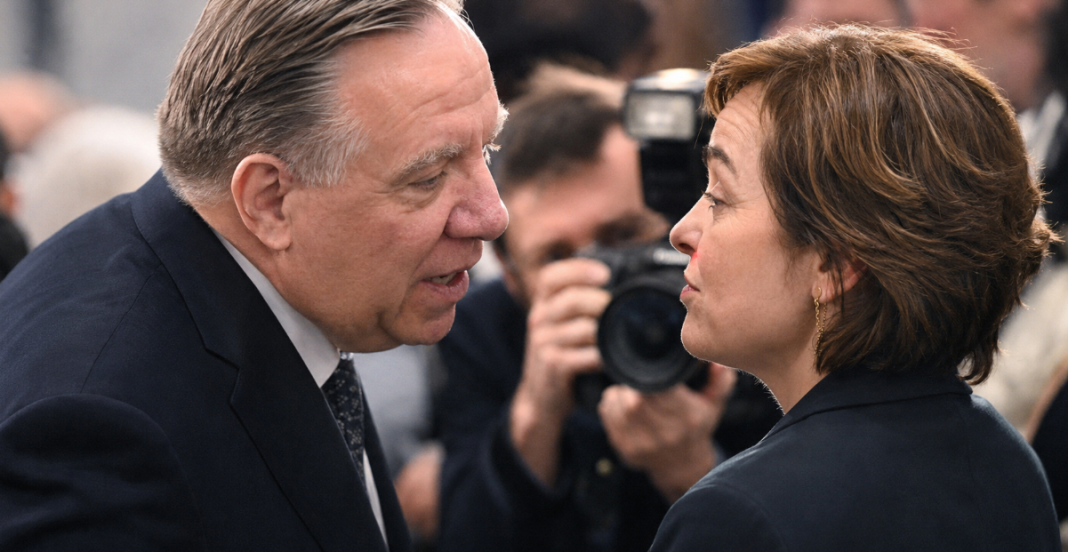 François Legault et Christine Fréchette lors d’un échange politique