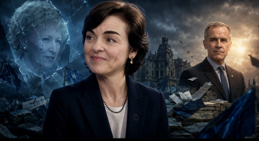 Christine Fréchette devant les ruines politiques de la CAQ, avec Mark Carney et Kim Campbell