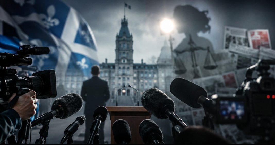 Avortement et médias : micros et caméras devant l’Assemblée nationale du Québec
