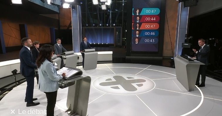 Plateau du dernier débat des chefs à Radio-Canada lors des élections québécoises de 2026