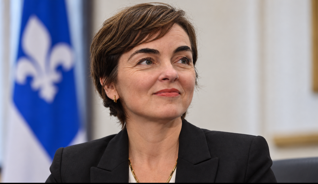 Christine Fréchette lors d’une intervention politique au Québec