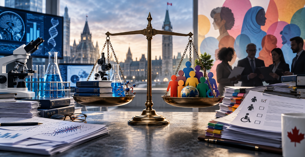 Balance entre excellence scientifique et critères d’EDI dans le financement public de la recherche au Canada.